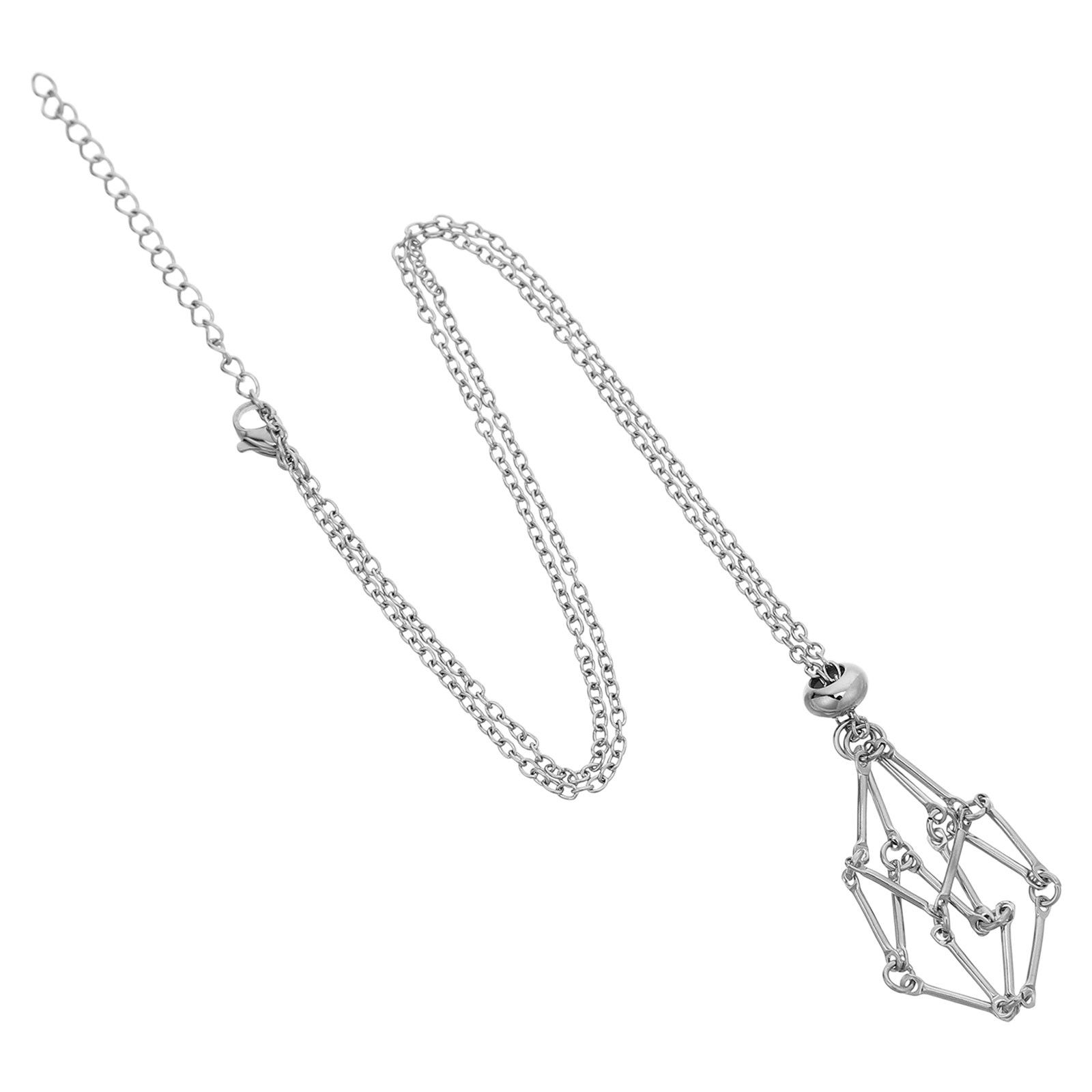 Crystal Pendant Necklace Natural Stone - Kalung dengan Hiasan Kristal, Rantai yang