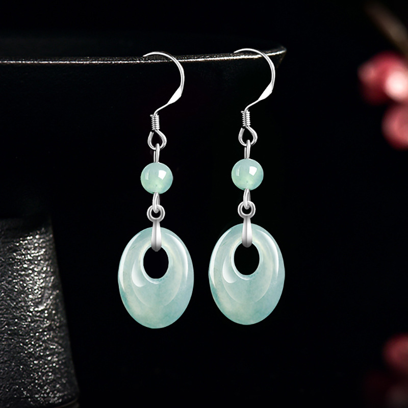 Earrings - Anting Cincin Giok Myanmar Perak 925