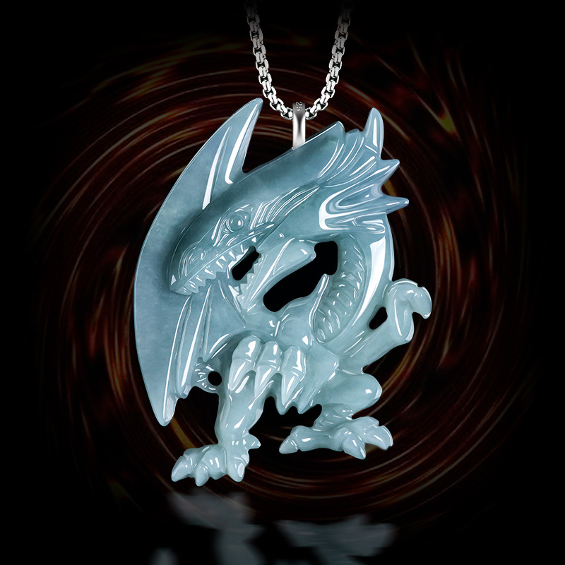 Necklaces - Kalung liontin naga Jadeite biru Myanmar
