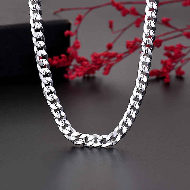 Cuban Link Chain 12Mm - Kalung rantai 7MM bandul perak sterling