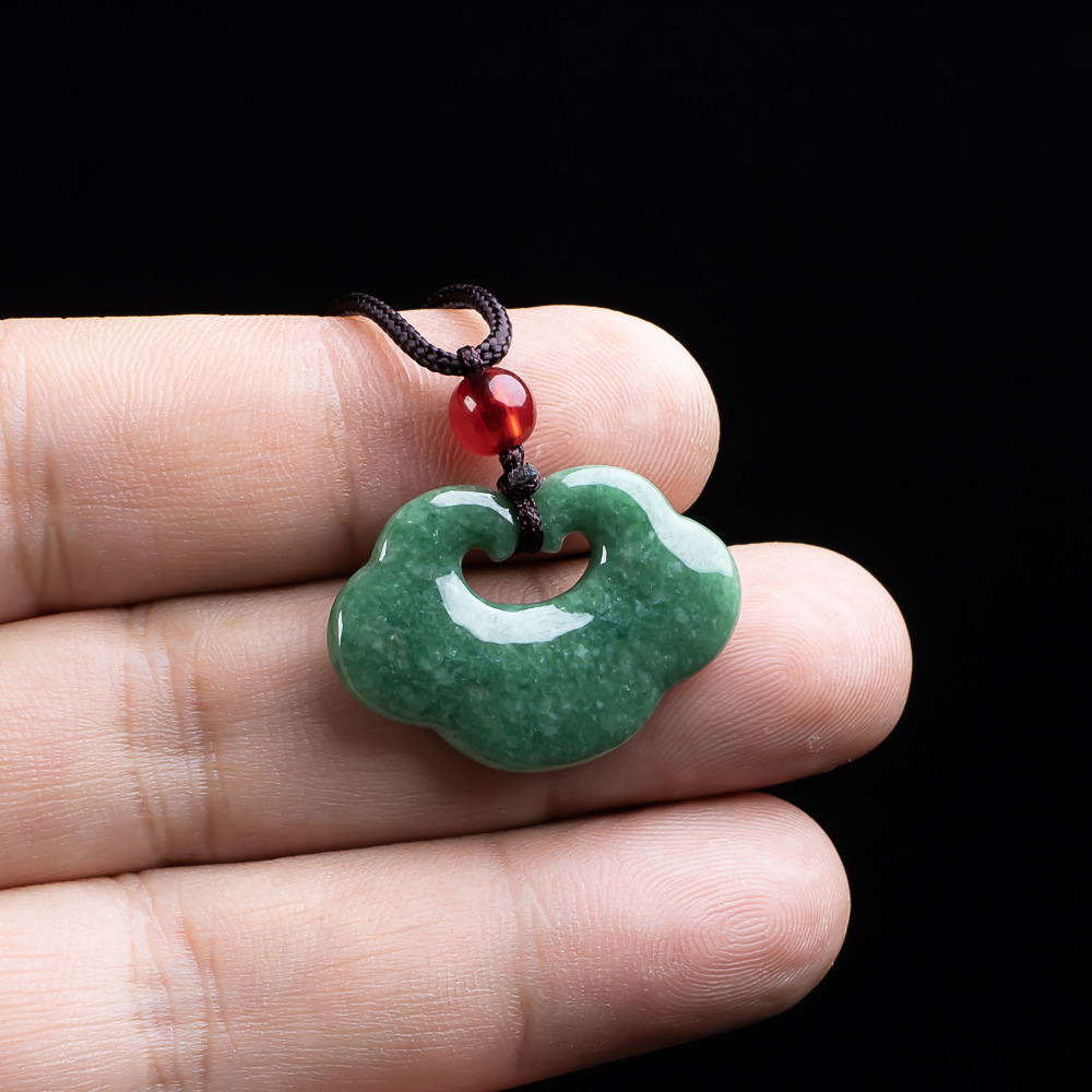 Necklaces - Kalung Liontin Ruyi Giok Myanmar Alami,