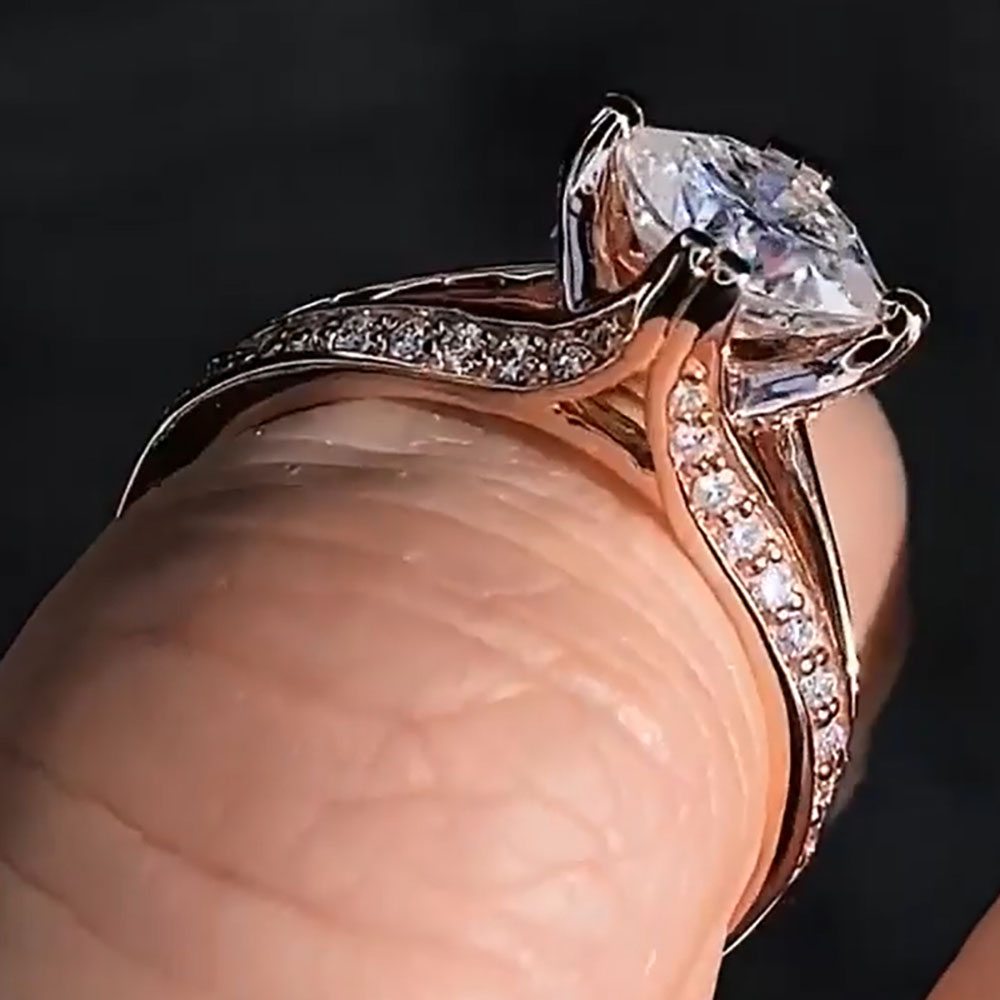 Cincin Pertunangan Ulang Tahun - Moissanite Engagement Ring 1 Carat ulasan dan harga