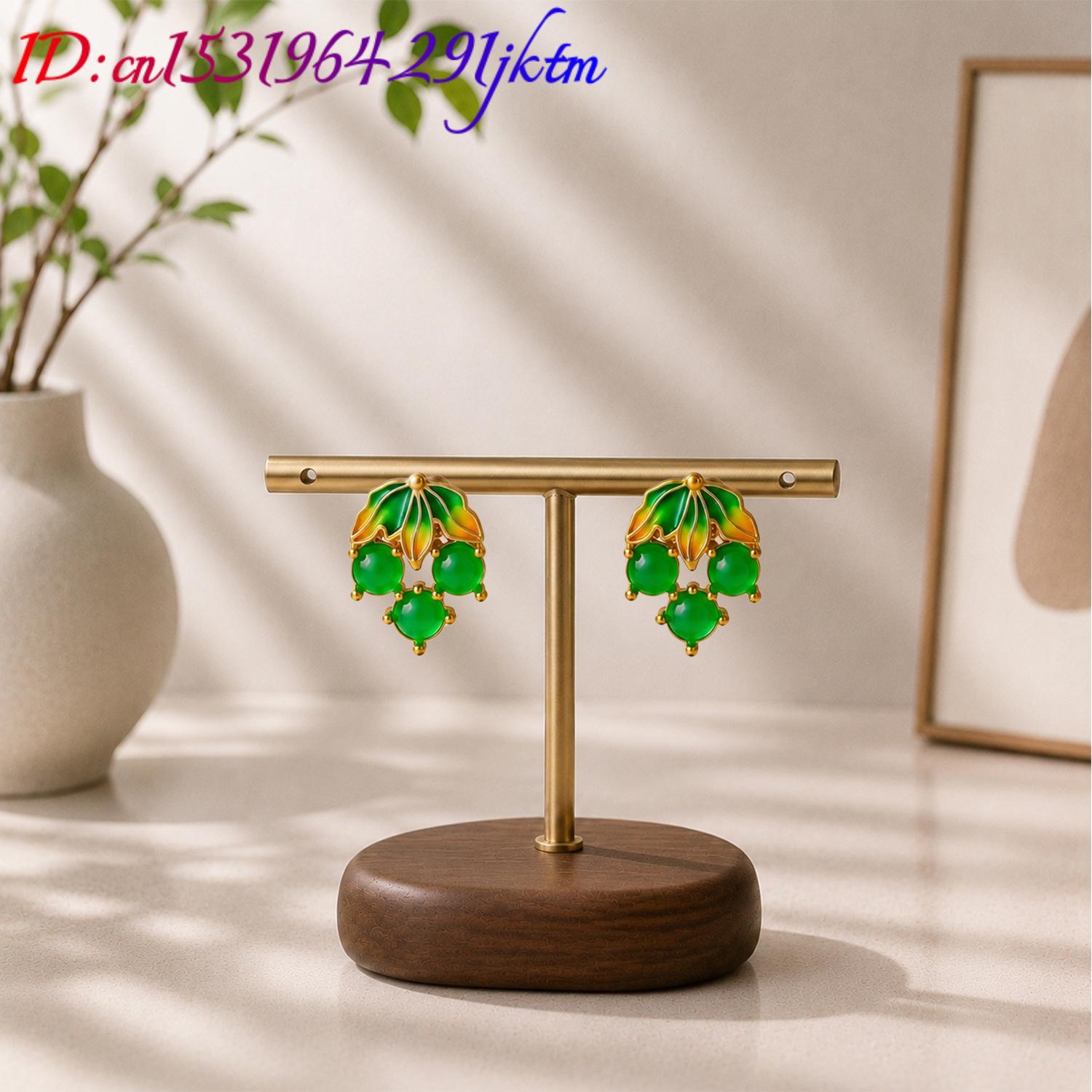 Anting-anting Batu Giok Burma  - Earrings ulasan dan harga