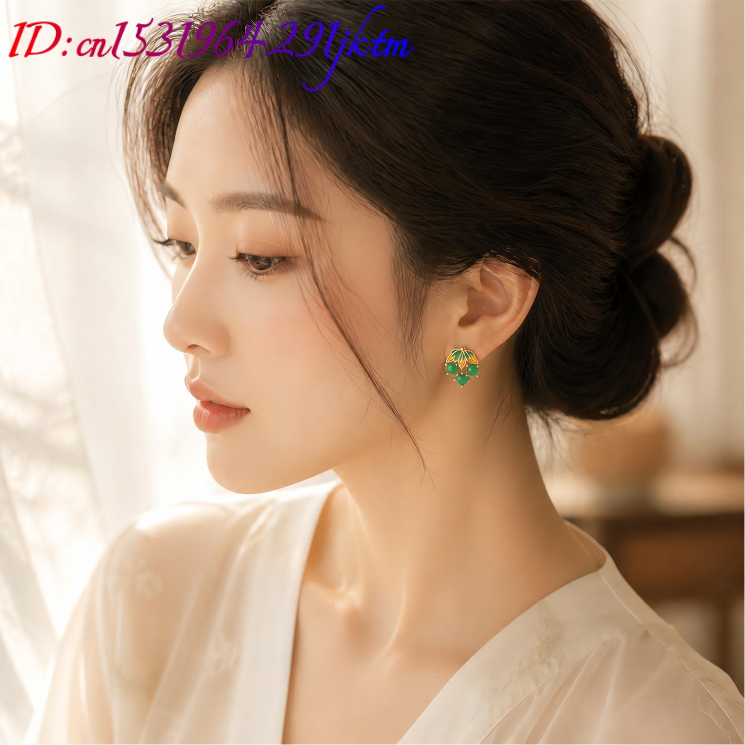 Anting-anting Batu Giok Burma  - Earrings ulasan dan harga