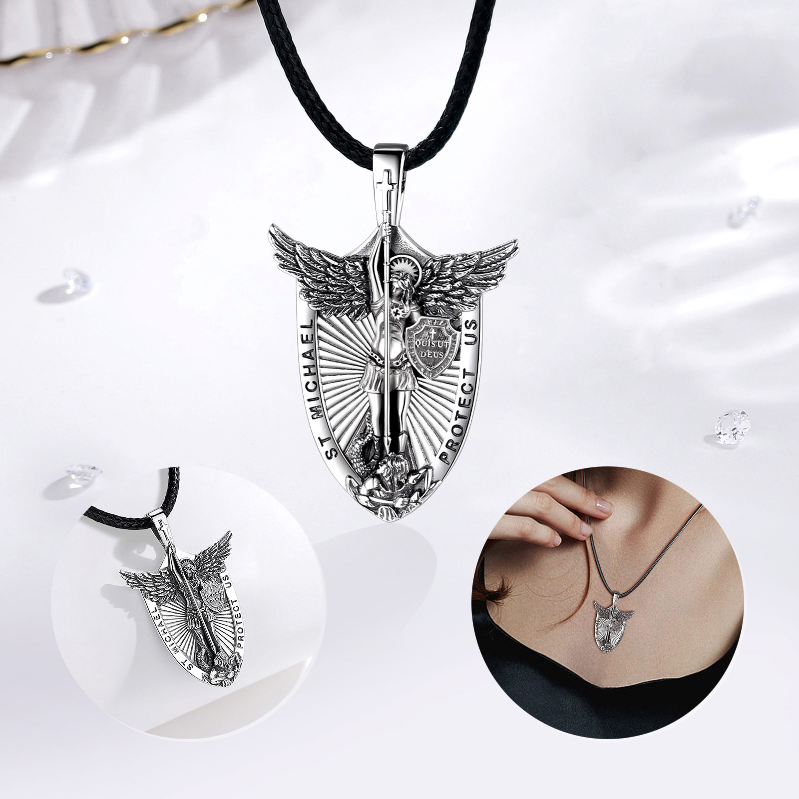 Eudora 925 perak murni St. Mic - 925 Sterling Silver Chain Necklace Men ulasan dan harga
