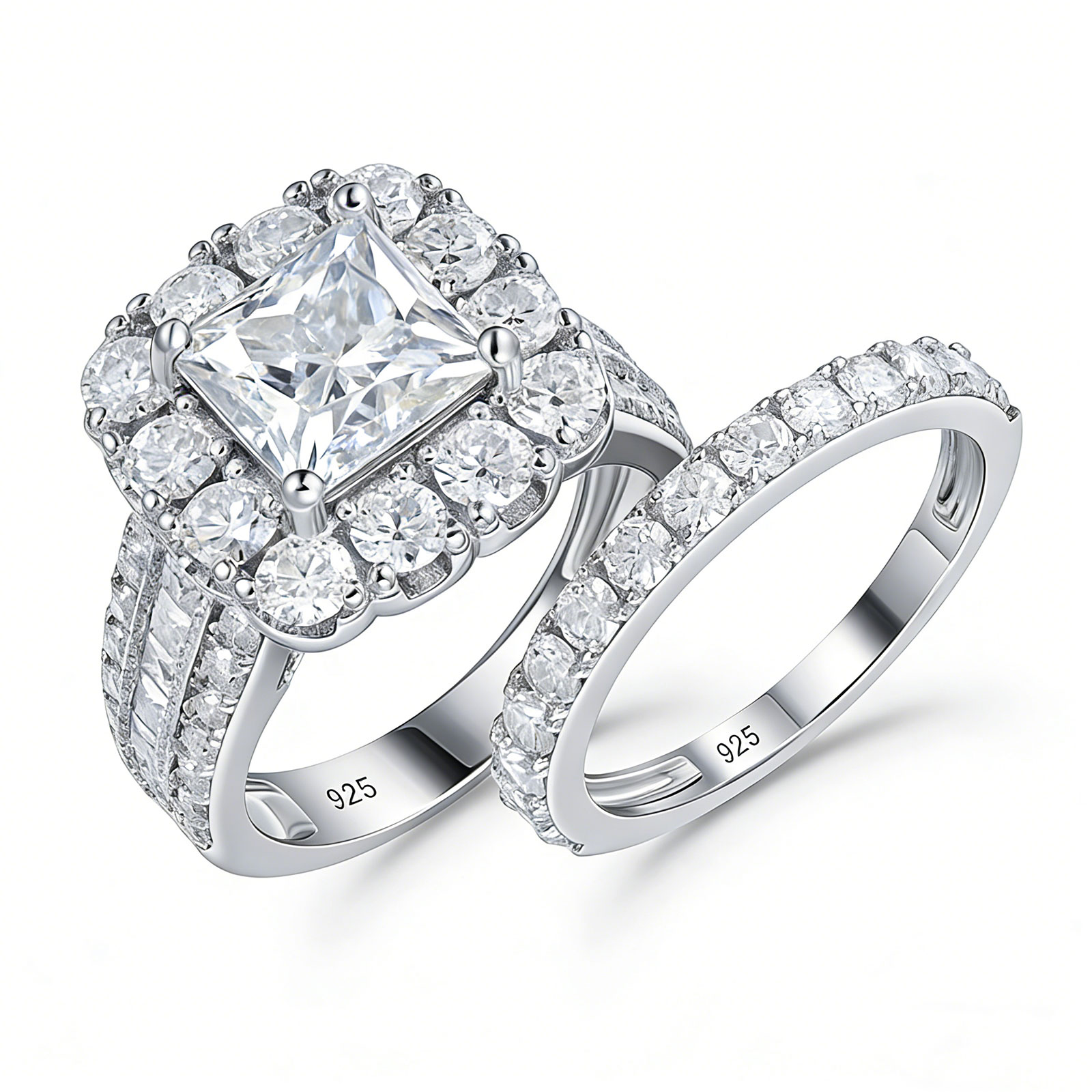Newshe 2 Buah Set Cincin Perni - Moissanite Engagement Ring 1 Carat ulasan dan harga