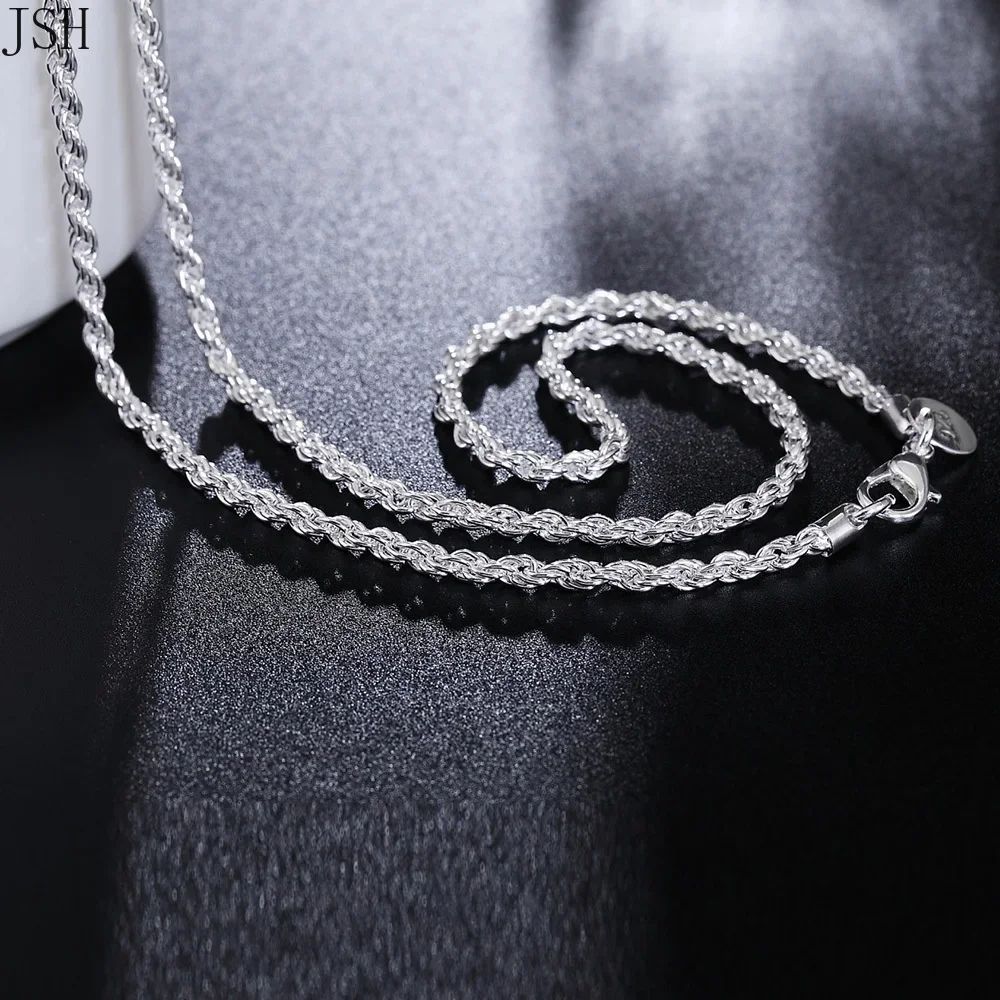 40-60cm grosir 925 perak murni - 925 Sterling Silver Chain Necklace Men ulasan dan harga