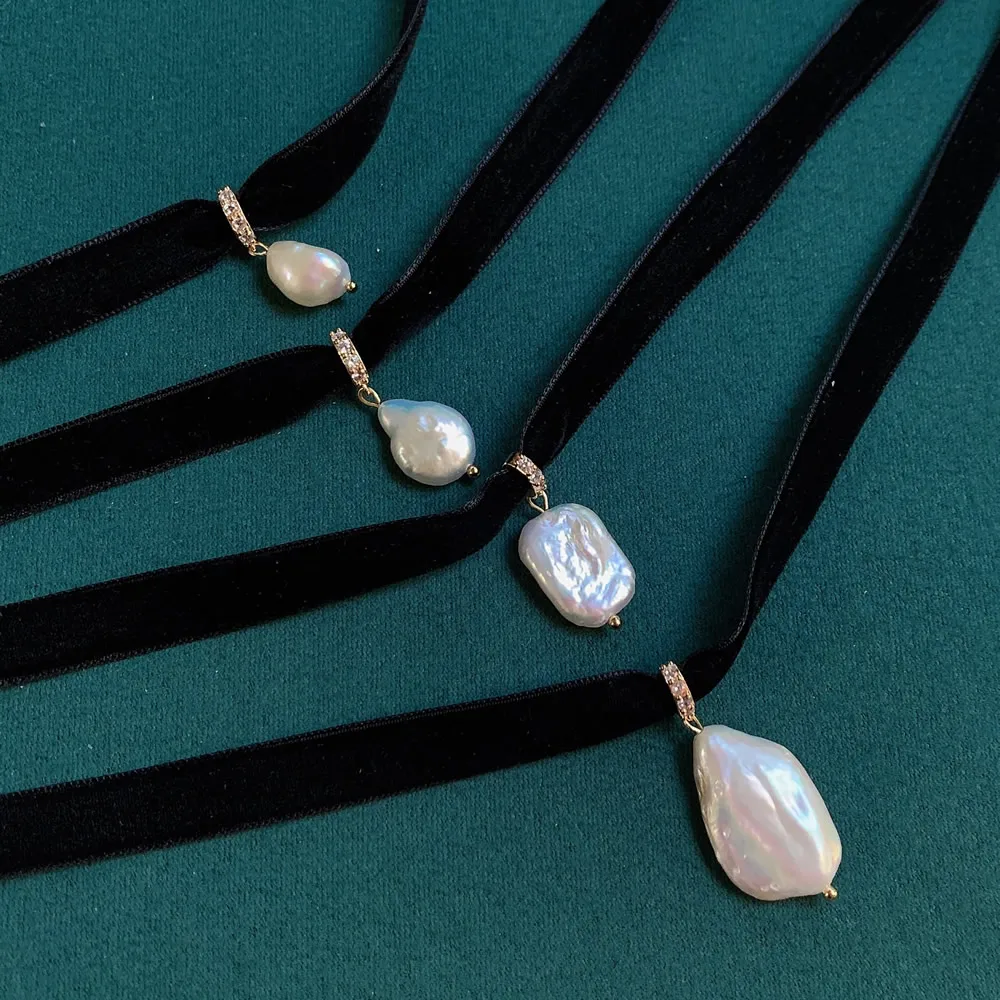 Kalung kerah pendek jimat muti - Pearl Choker Necklace Vintage ulasan dan harga