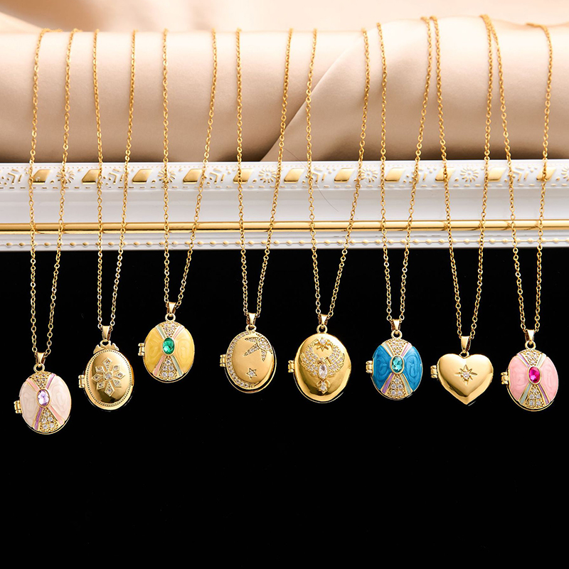ANENJERY Kalung Liontin Bingka - Heart Locket Necklace Photo ulasan dan harga