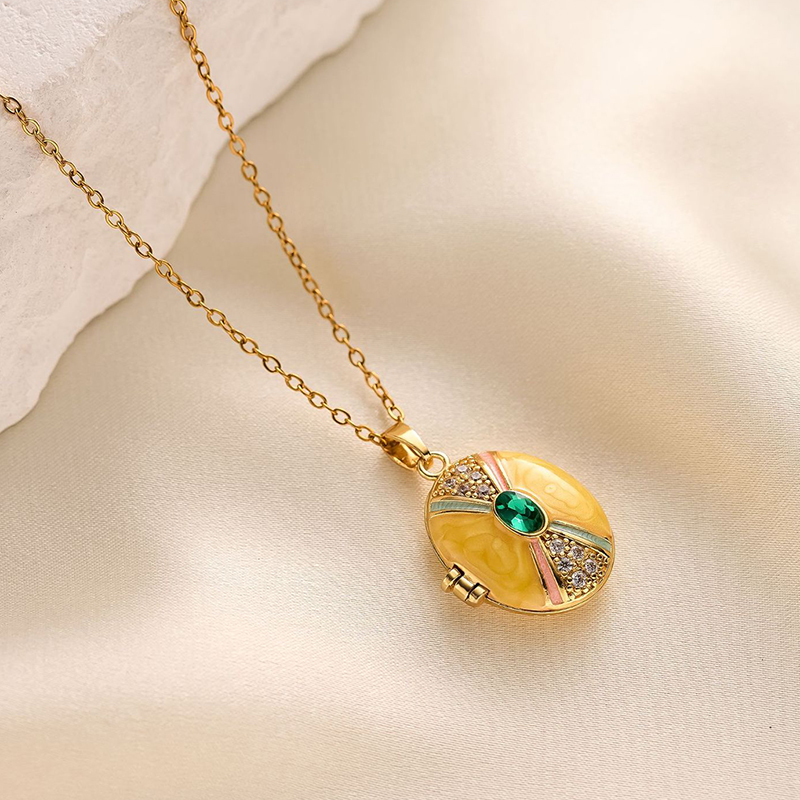 ANENJERY Kalung Liontin Bingka - Heart Locket Necklace Photo ulasan dan harga