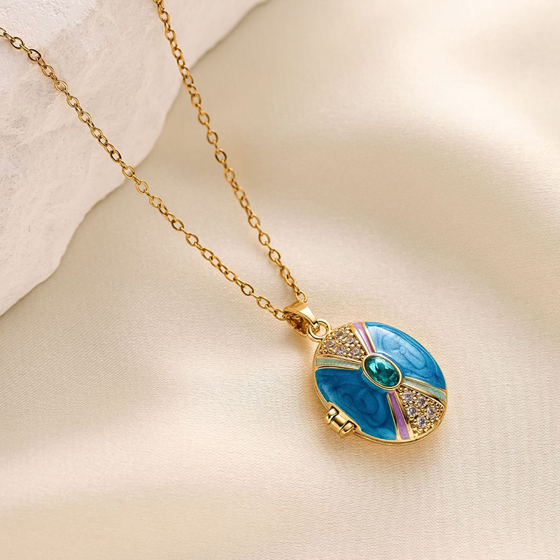ANENJERY Kalung Liontin Bingka - Heart Locket Necklace Photo ulasan dan harga