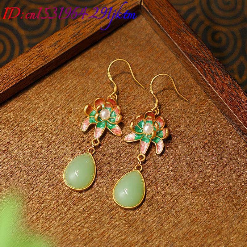 Anting Tetesan Air Batu Giok A - Earrings ulasan dan harga