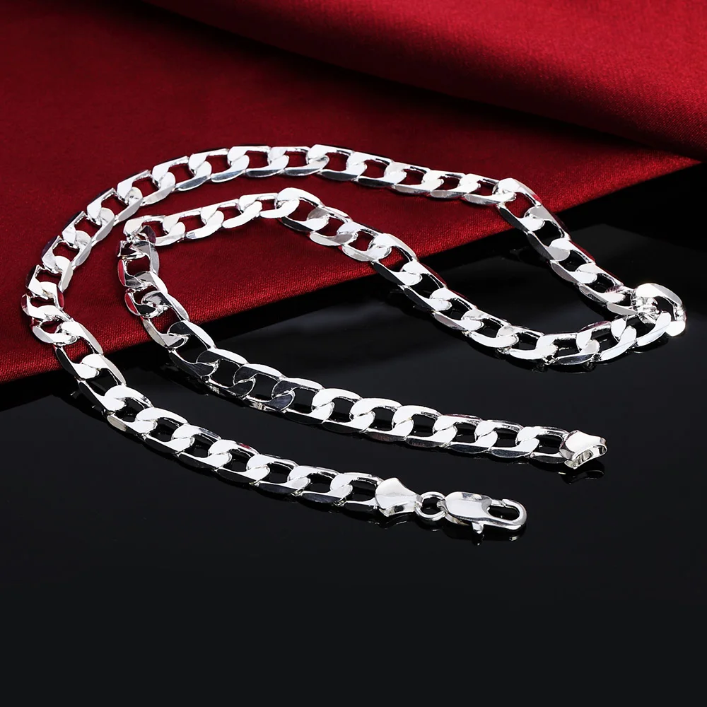 Whosale 925 perak murni 6MM 18 - 925 Sterling Silver Chain Necklace Men ulasan dan harga