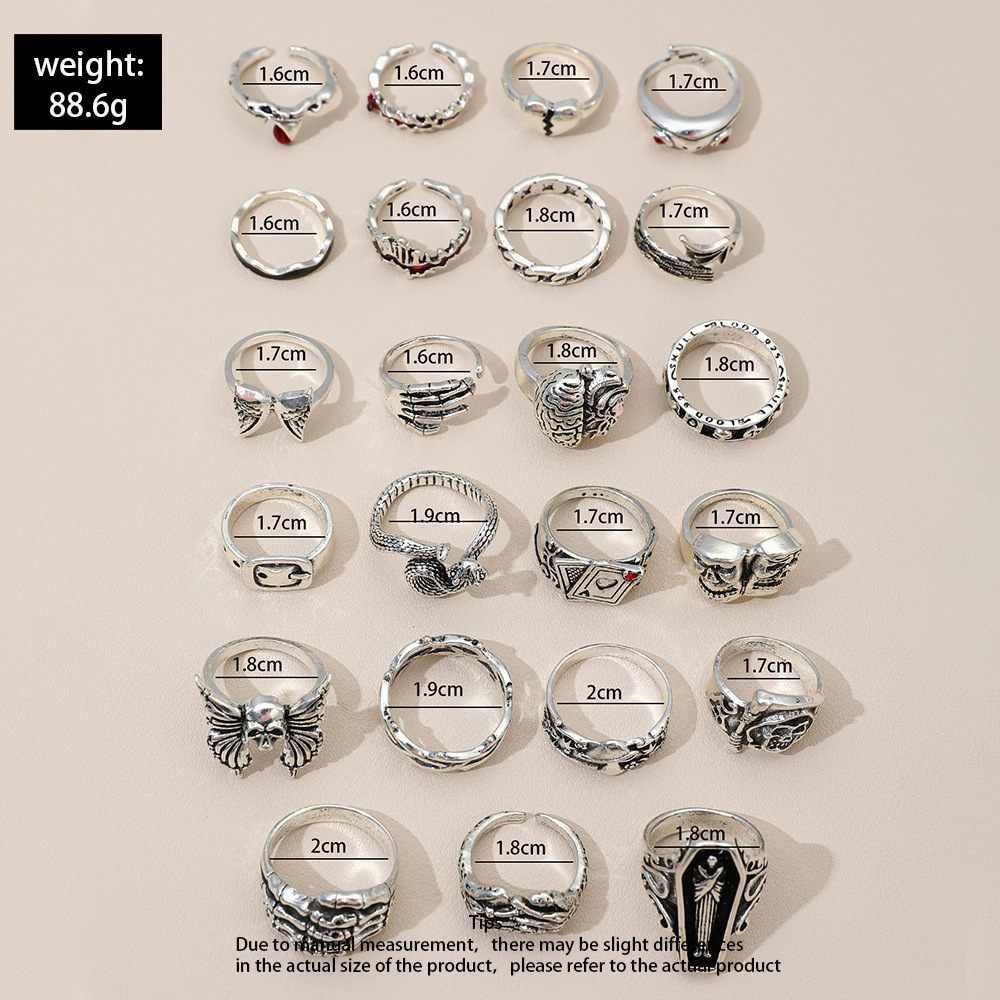 23 Buah Set Cincin Jari dengan - Vintage Punk Knuckle Rings Set ulasan dan harga