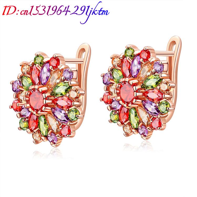 Anting-anting bunga kristal al - Earrings ulasan dan harga