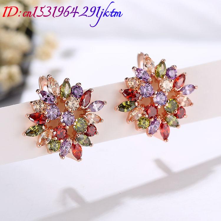 Anting-anting bunga kristal al - Earrings ulasan dan harga