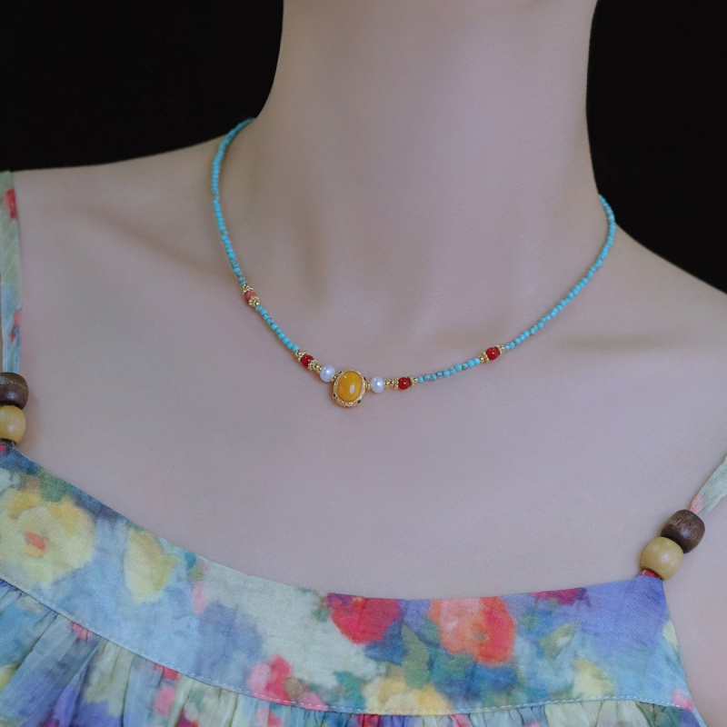 Kedatangan Baru Kalung Rantai  - Pearl Choker Necklace Vintage ulasan dan harga