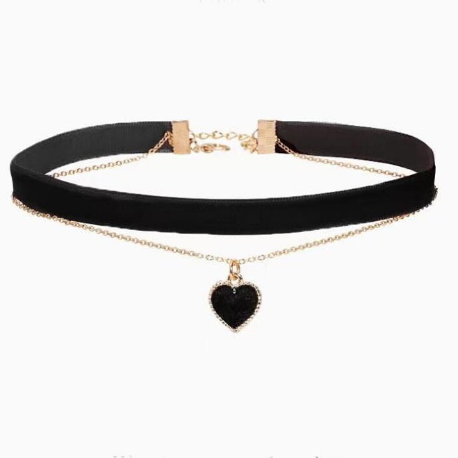 Kalung Choker Lapisan Ganda Ro - Layered Pendant Necklace Aesthetic ulasan dan harga