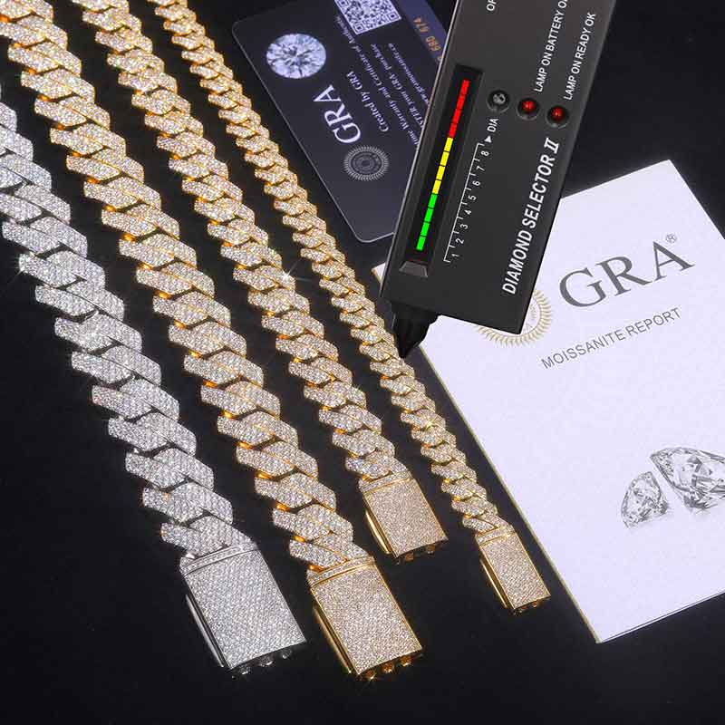 Kalung Rantai Cuban Moissanite - Cuban Link Chain 12Mm ulasan dan harga