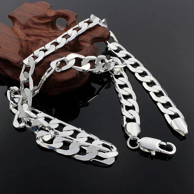 Kalung Perak 925 Sterling Untu - Cuban Link Chain 12Mm ulasan dan harga
