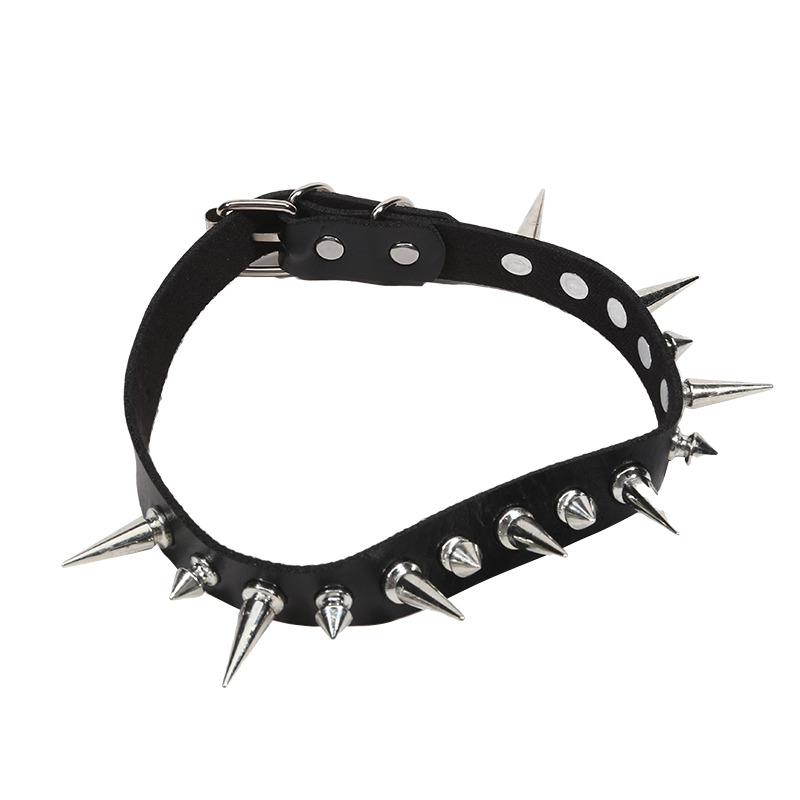Kalung Choker Panjang Bergaya  - Goth Punk Spike Choker ulasan dan harga