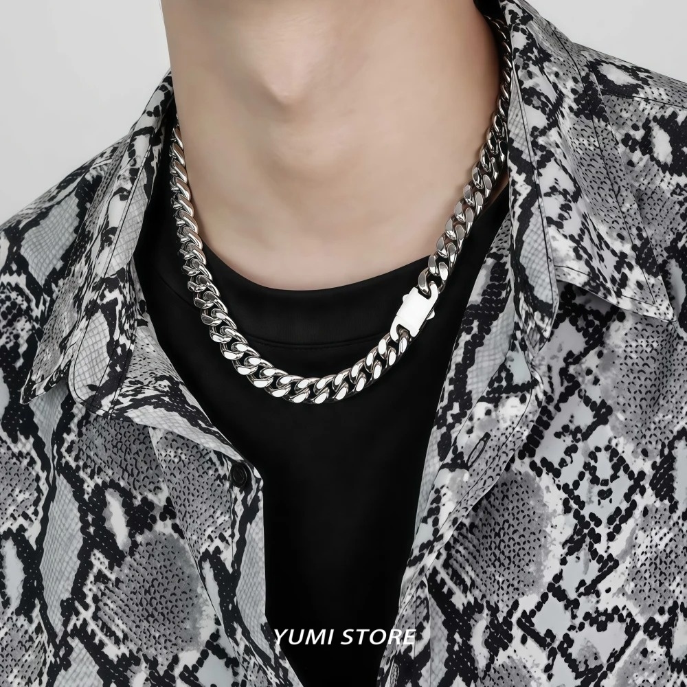 Kalung Titanium Steel Hip Hop  - Cuban Link Chain 12Mm ulasan dan harga