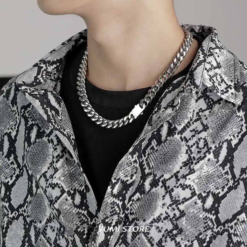 Kalung Titanium Steel Hip Hop  - Cuban Link Chain 12Mm ulasan dan harga